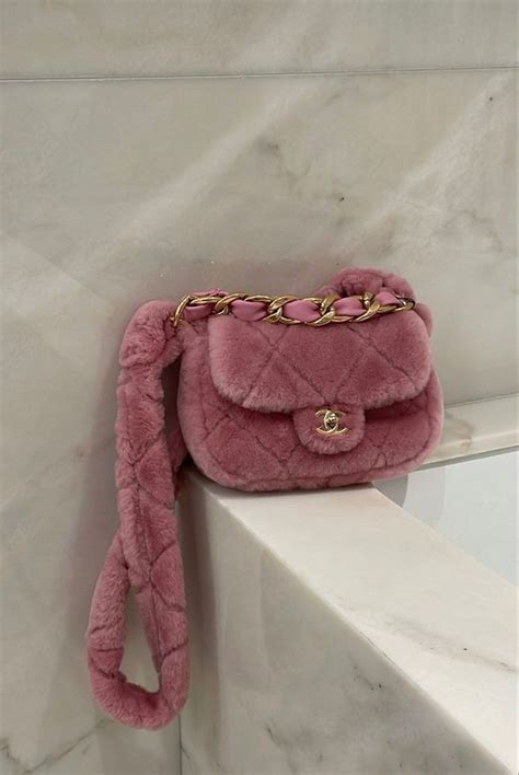 fluffy pink chanel bag
